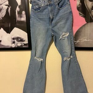 Levi's Light Blue Distressed Flare Jeans